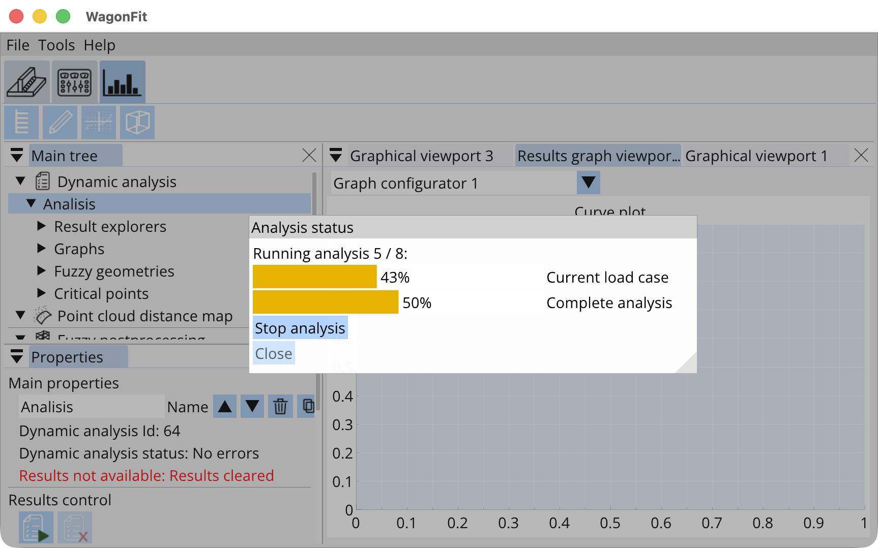Batch analysis run showing multiple solver executions