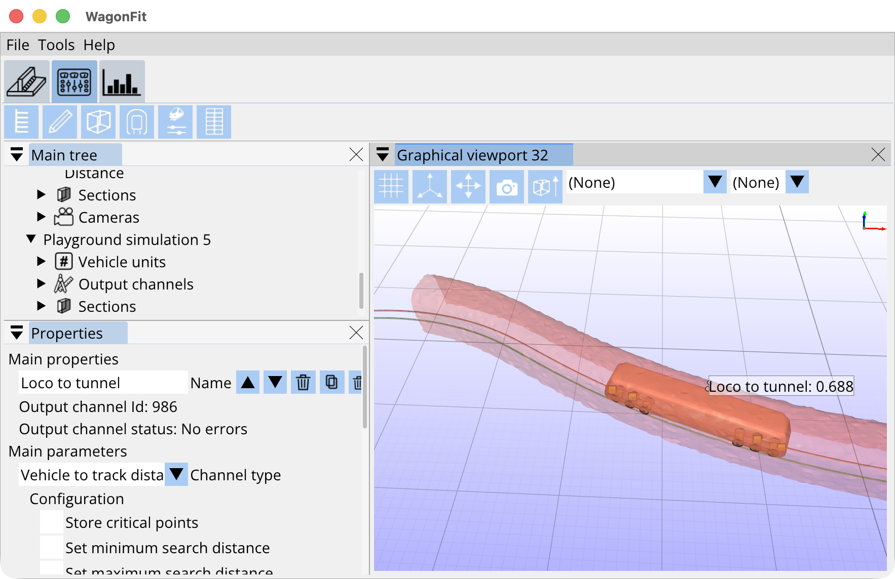 Track occupancy analysis showing loco-to-tunnel clearance